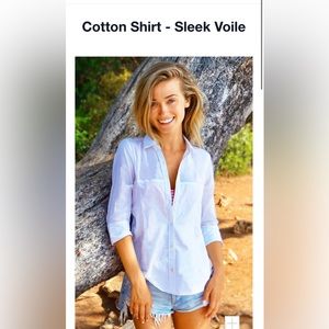 Gretchen Scott Designs White Button-Down Cotton Shirt